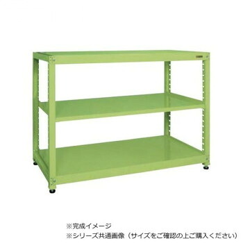 同梱・代引不可サカエ RKラック 3段タイプ 1500×450×1200mm グリーン RKN-5423|インフォマート