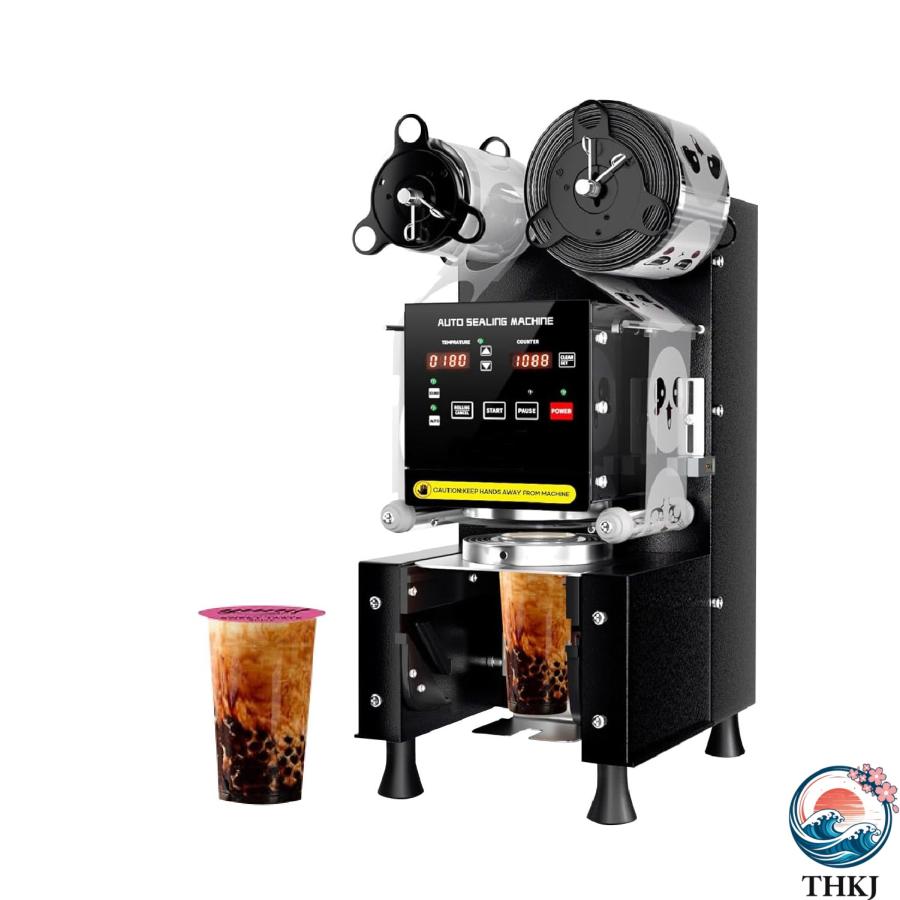 カップシーラー 自動 カップシール機 デジタル制御 業務用 (口径90/95mm対応) 400-600カップ/時 自動計数機能 冷熱両用 自動手動両用 タピオカ/ミルクテ