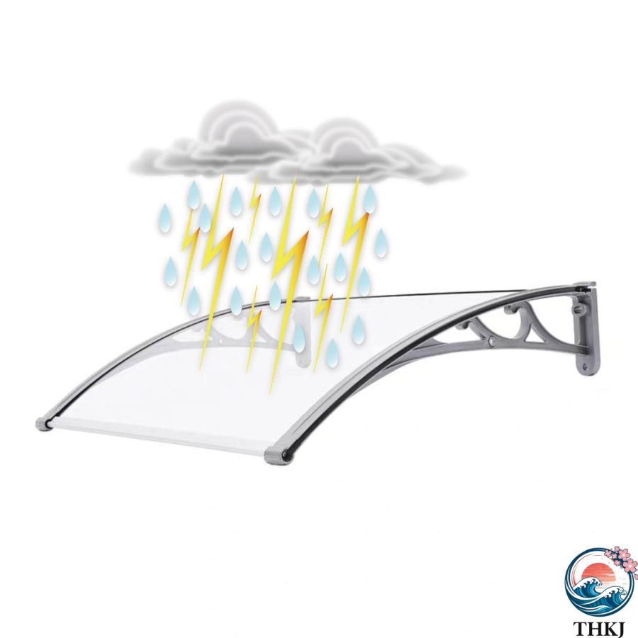 屋根 ひさし 庇 後付け 雨よけ 玄関ひさし 窓オーニング テラス屋根雨雪保護 梅雨対策 パティオ日除け 日焼け対策 窓の屋根 PC耐久ボード アルミ合金ブラケット