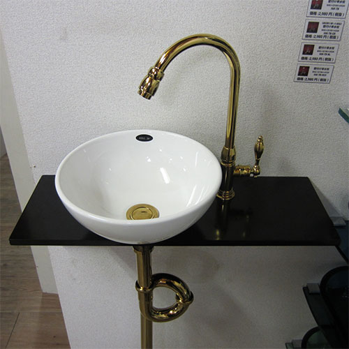 【アウトレット 天板多少キズあり】洗面ボウル 排水栓 単水栓 蛇口 排水トラップ セット おしゃれ かわいい 手洗い鉢 壁付け 交換 リフォーム diy 小さい 小さめ おすすめ 洗面台 トイレ 賃貸 店舗 黒 オーバーフロー無し サイズ 幅 600 奥行き 280 高さ 【Eセット50b】|インクコーポレーション店