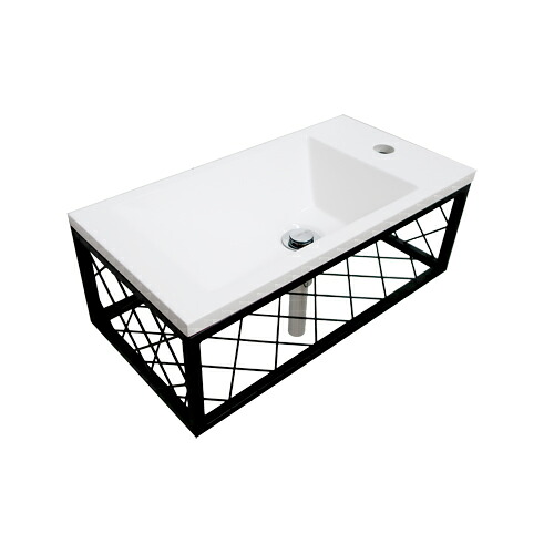 洗面台 洗面ボウル付き 壁付け アイアン 白 ホワイト W550×D280×H200 | 品番INK-0502034H-w|インクコーポレーション店