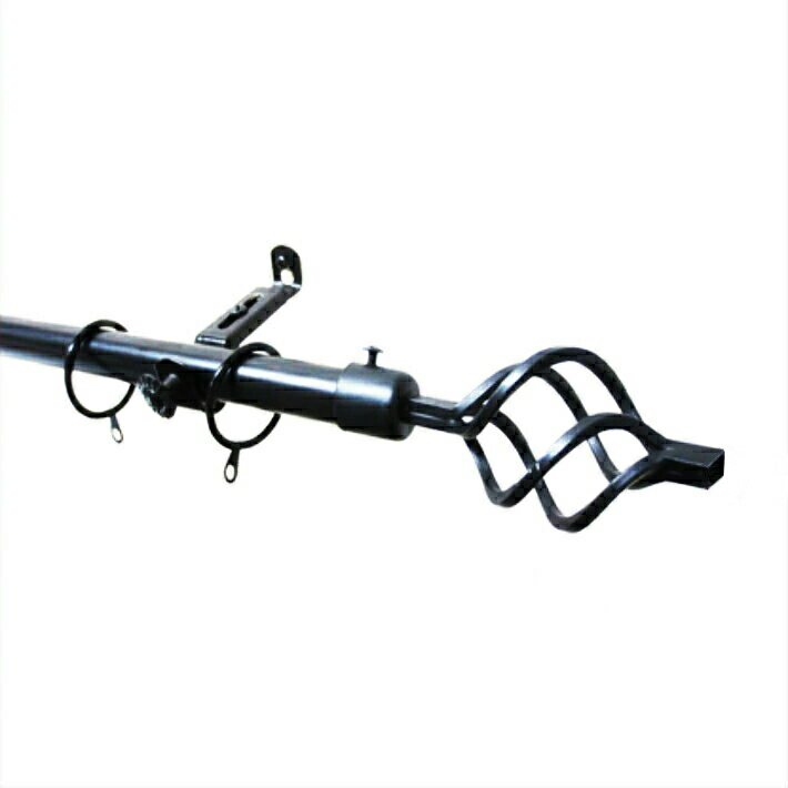 カーテンレール（アイアン・ダブル・つる・おしゃれ） INK-turu-bk カーテンレール シングル アイアン アンティーク おしゃれ つる 品番