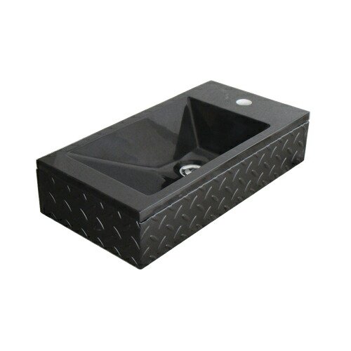 洗面台 洗面ボウル付き ステンレス 黒 ブラック 縞鋼板 W550×D280×H120 | 品番INK-0502027H-b|インクコーポレーション店