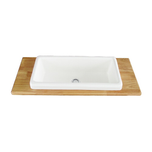 【逃げ路】洗面どんぶり鉢 天板 仕掛ける 木製 自然的 W750×D300×T20 | 品番INK-0504146HO 洗面用設備-洗面台-木材・建築資材・設備