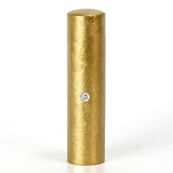【即日発送】【無料校正確認】チタン印鑑 銀行印 15mm 【高級ジュエリーチタン印鑑】【ゴールド粒界チタン/スワロフスキーあたり付(9種から選択)】 【高純度プレミアム印鑑】【サイズ:15.0ミリ】【おしゃれ】【当日作成即納】【銀行印女性チタン/ケース別売】