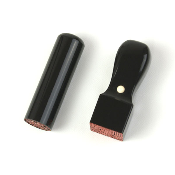 法人印鑑[手彫り仕上げ]・黒水牛スタンダードセット/代表者印(丸寸胴18mm):角印(角天丸21mm)【smtb-td】｜印鑑本舗