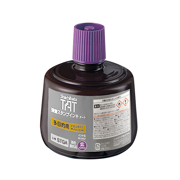シャチハタ・強力スタンプインキタート(多目的用)大瓶・330ml・紫[Shachihata・TAT・STGA-3]／商品コード:25501