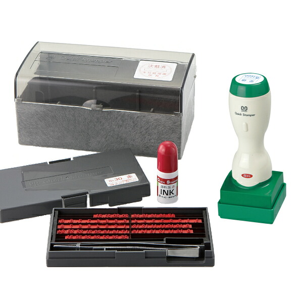 サンビー・クイックスタンパー差込日付印30mm角(別製品)・長柄・元号表示[SANBY・QUICK STAMPER・QAD-30KAL]