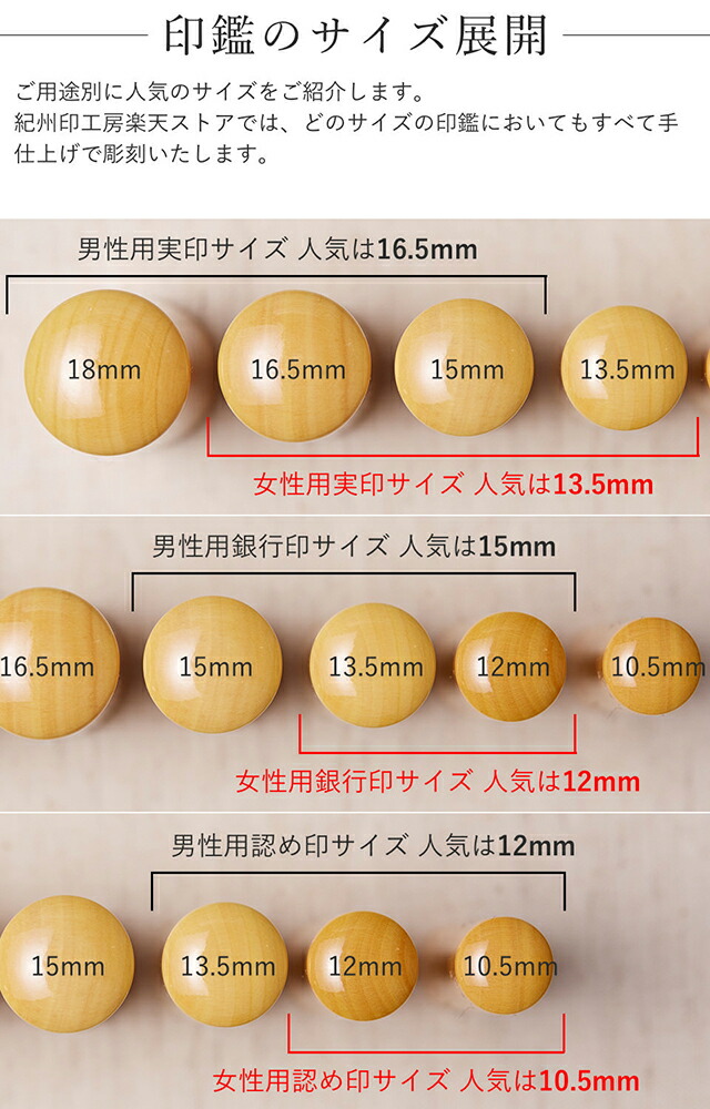 【印篆】黒水牛の男性用印鑑3本セット実印/銀行印/認め印(15/13.5/12mm)の手書き文字・手仕上げ印鑑