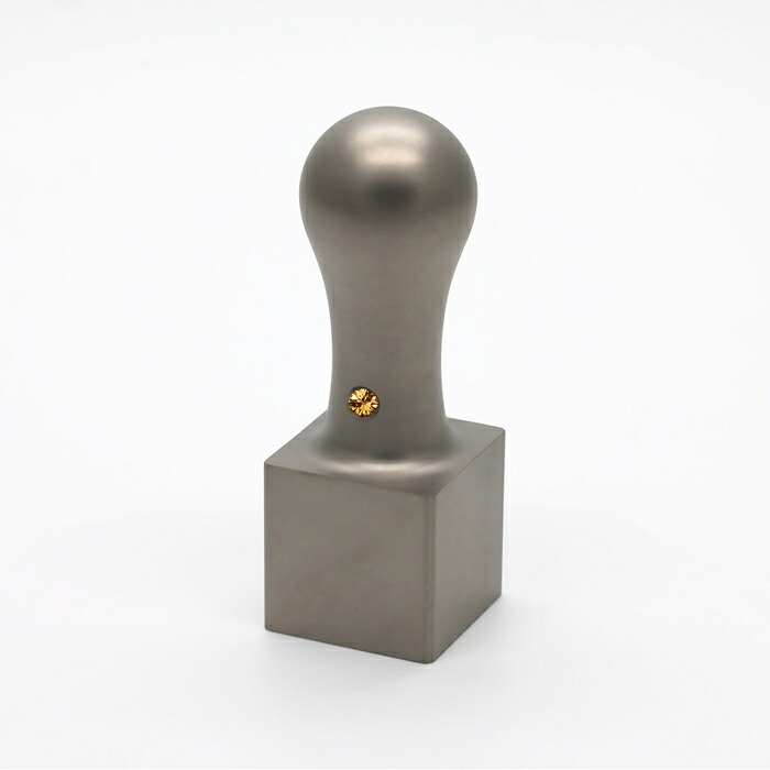 【送料無料】法人印鑑/角印/クリスタルジュエルチタン/角天丸(クリスタルアタリ付)/ライトピーチ/21mm/ケース別売 法人用 社判 社印 判子 いんかん はんこ ハンコ 会社設立 仕事 登記 開業 起業｜印鑑の匠　店