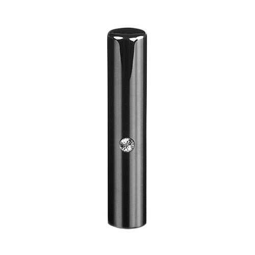 【送料無料】ブラックチタン　ミラーブラック（クリスタルアタリ付き）印鑑/個人銀行印クリスタル/12mm/ケース別売 個人いんかん はんこ ハンコ 判子 就職祝い ギフト 祝い プレゼント 贈りもの 女性 男性 子供