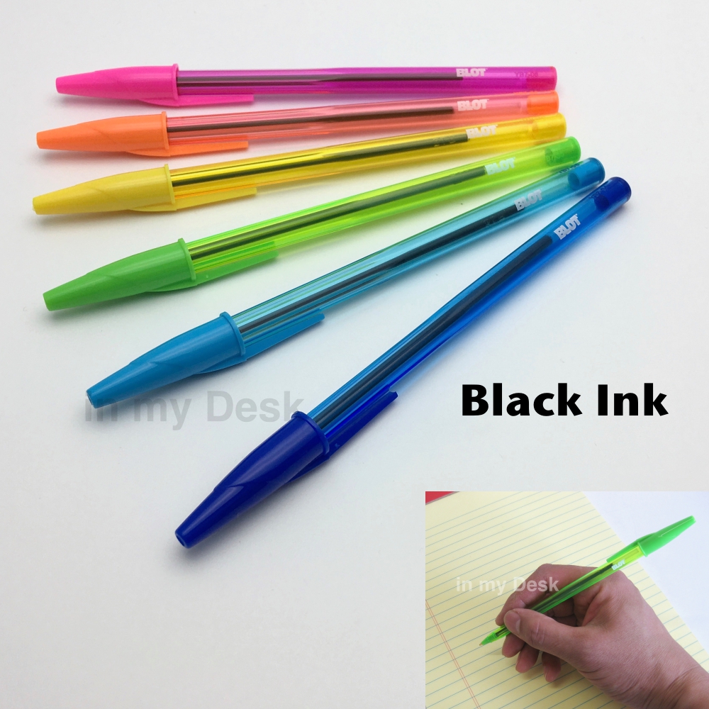楽天市場 アメリカ直輸入 Blot アメリカの カラフルな ボールペン １本 ブラック インク 安い チープ カラフル インクはどれも黒 メール便発送 In My Desk