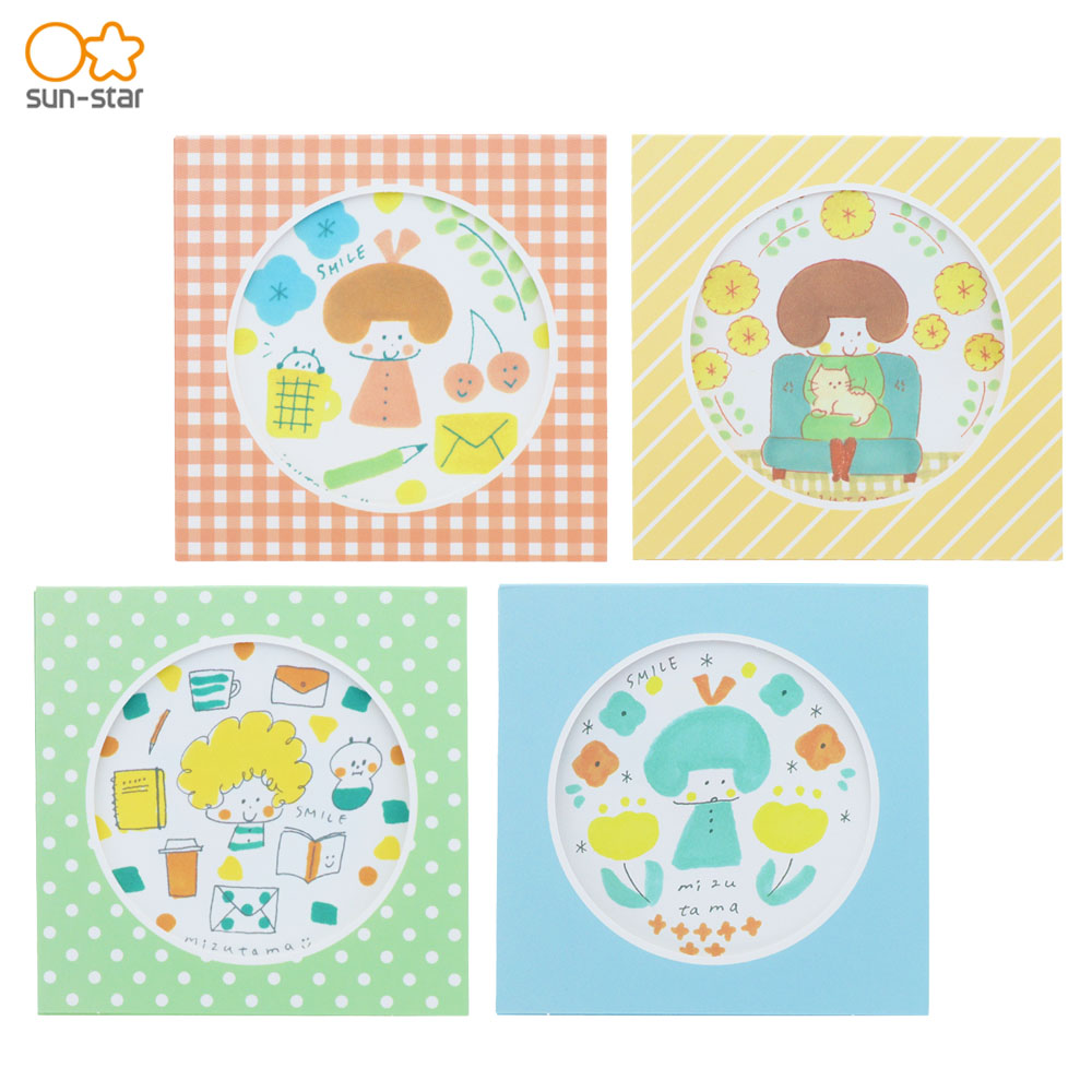 楽天市場】サンスター文具 mizutamaさん ダイカット付箋スリム レッド