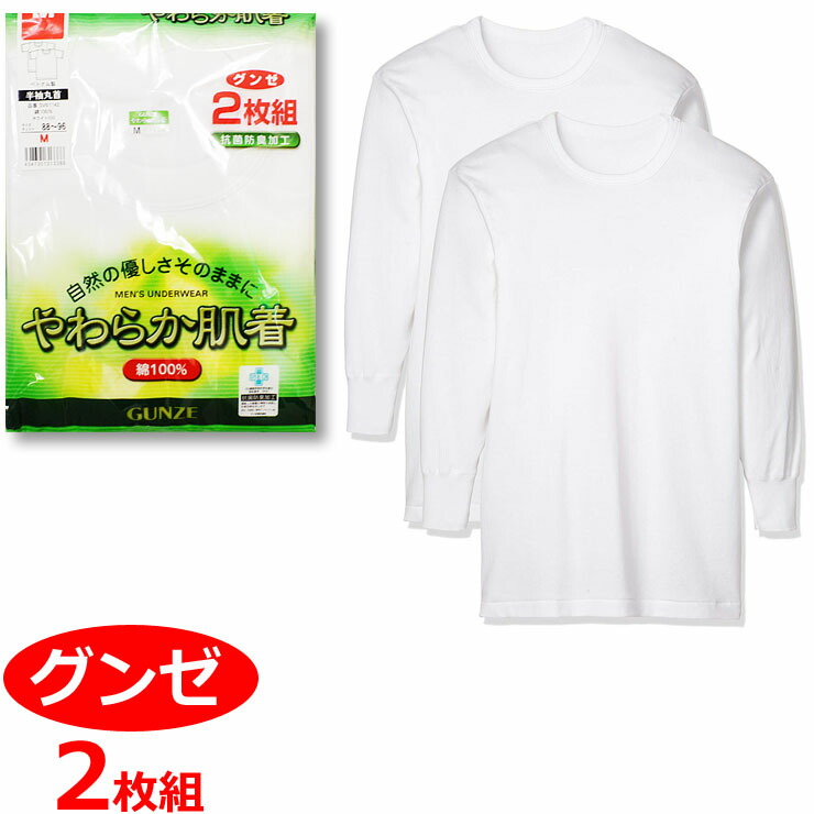GUNZE Mサイズ 17着（半袖U首5、長袖U首5、ブリーフ5、半ズボン下2） GUNZE グンゼ Tシャツ 半袖 インナー メンズ 丸首 クルーネック