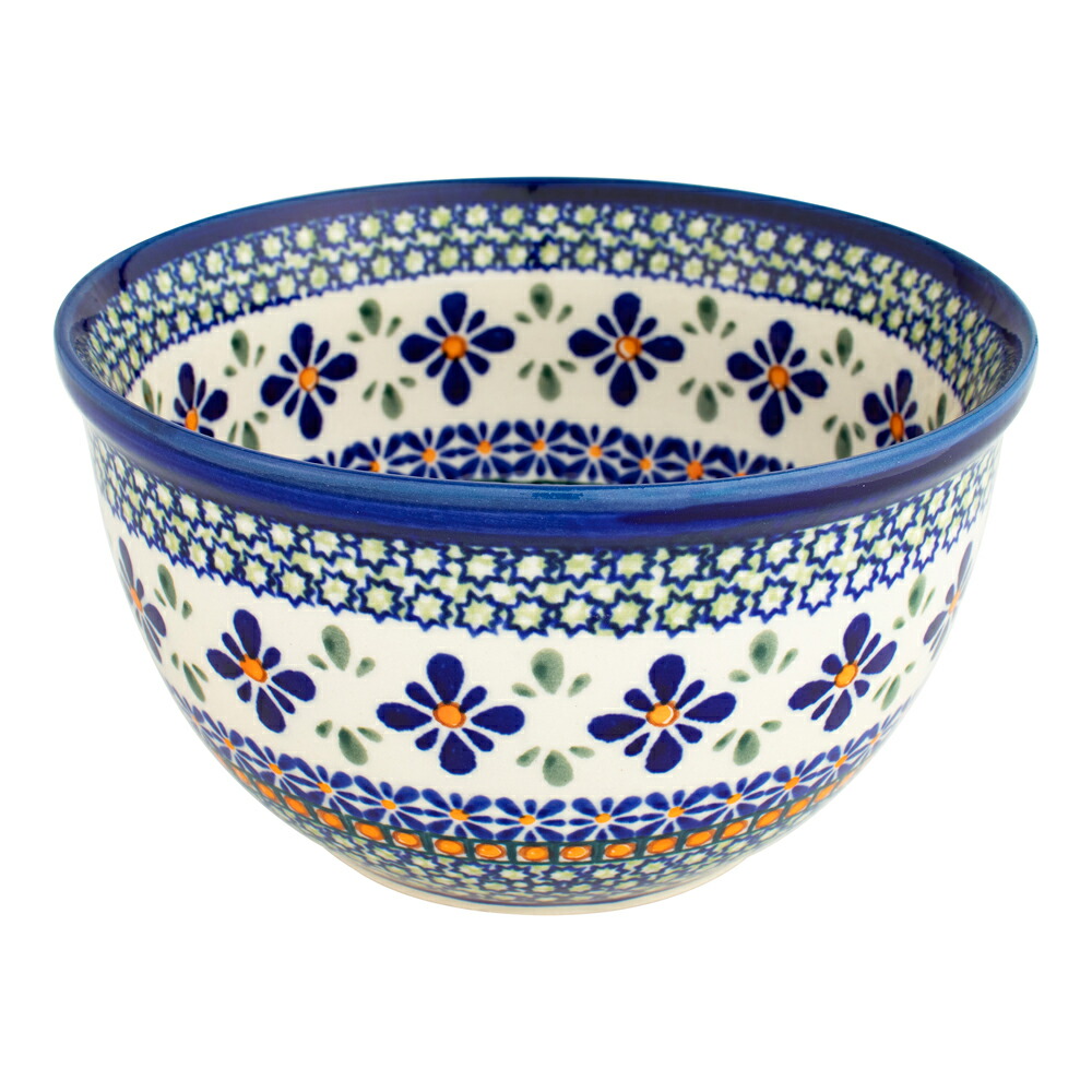 [Zaklady Ceramiczne Boleslawiec/ザクワディ ボレスワヴィエツ陶器]内側柄ありラウンドボウル(Lサイズ)-du60/ポーリッシュポタリー ポーランド陶器