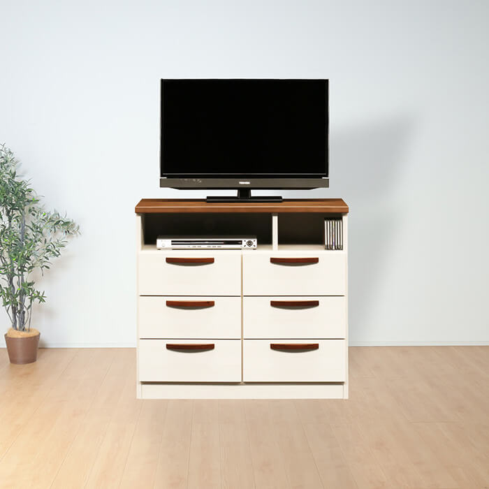 7%OFFクーポン対象●～4月10日23:59【大川家具】ミドルテレビボード 90cm幅 アベニール ナチュラル/ブラウン [中村敬木工] ホワイトとウッドカラーのコントラストが美しいミドルタイプテレビ台 国産