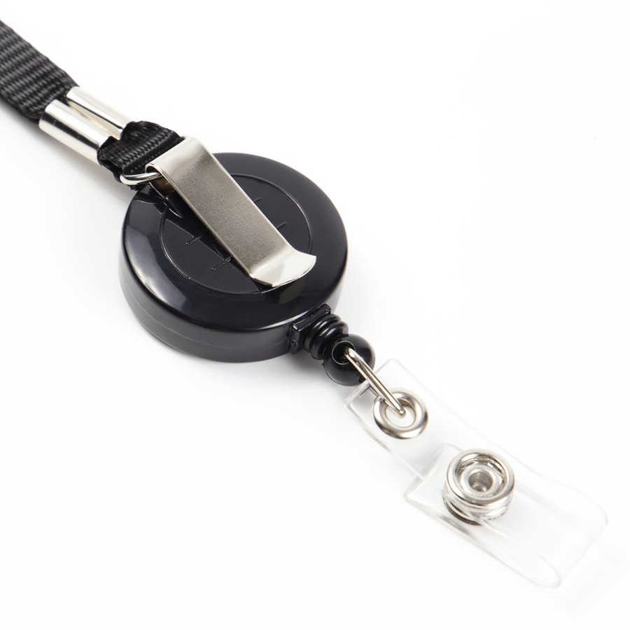 【楽天市場】IDカードホルダー リールクリップ式ストラップ ネックストラップ 首から伸びて 伸縮 自在 社員証 名刺 クレジット 入退出用
