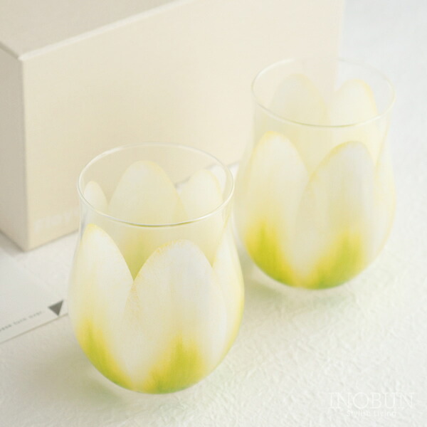 Floyd TULIP GLASS フロイド チューリップ グラス 2個入り ホワイト 日本製 ご結婚祝い 新生活 御祝い ペアギフト お花グラス 春ギフト 母の日