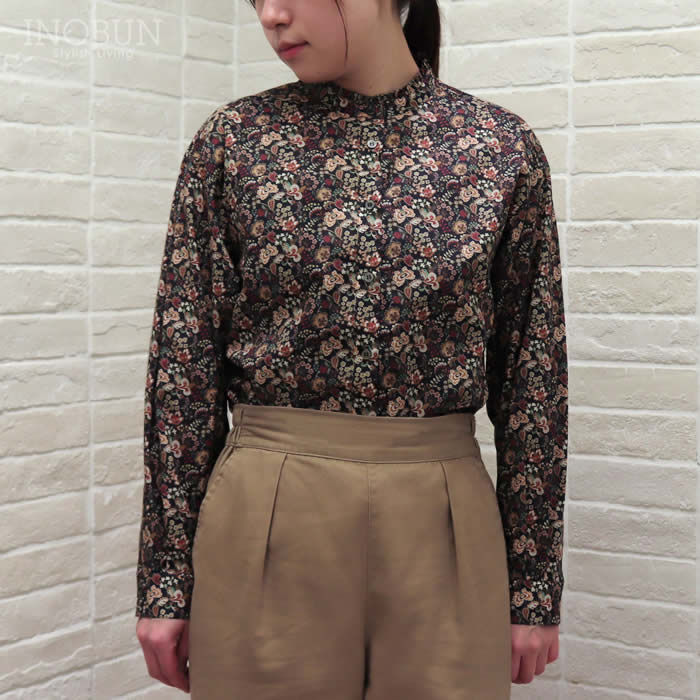 Parkes LIBERTY スタンドフリルドロップショルダーシャツPippa Symphony/25AU セール