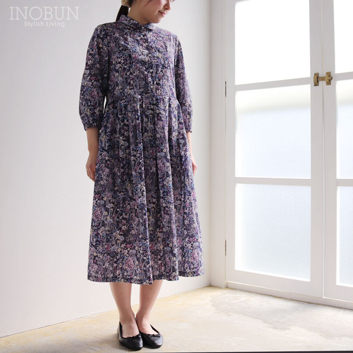J.Sloane リバティ 衿付きスッキリ見えワンピース Mサイズ 7分袖 Wild Flowers/UE ワイルド・フラワーズ LIBERTY ジェイスローアン 20,020円