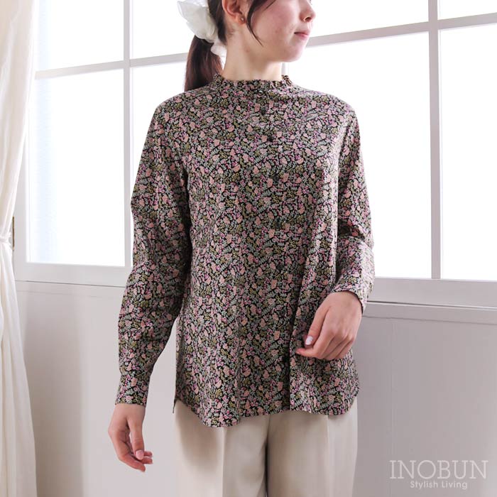 J.Sloane リバティ スタンドフリルブラウス Mサイズ 長袖 Berry Charm/J25A ベリー・チャーム LIBERTY ジェイスローアン｜イノブンオンラインショップ
