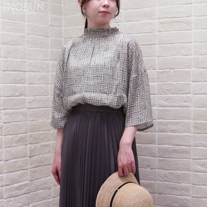 sosotto リバティ シルフローン2WAYシャーリングブラウス 6分袖 Sleeping Rose スリーピング・ローズ Mサイズ LIBERTY ソソット|イノブンオンラインショップ