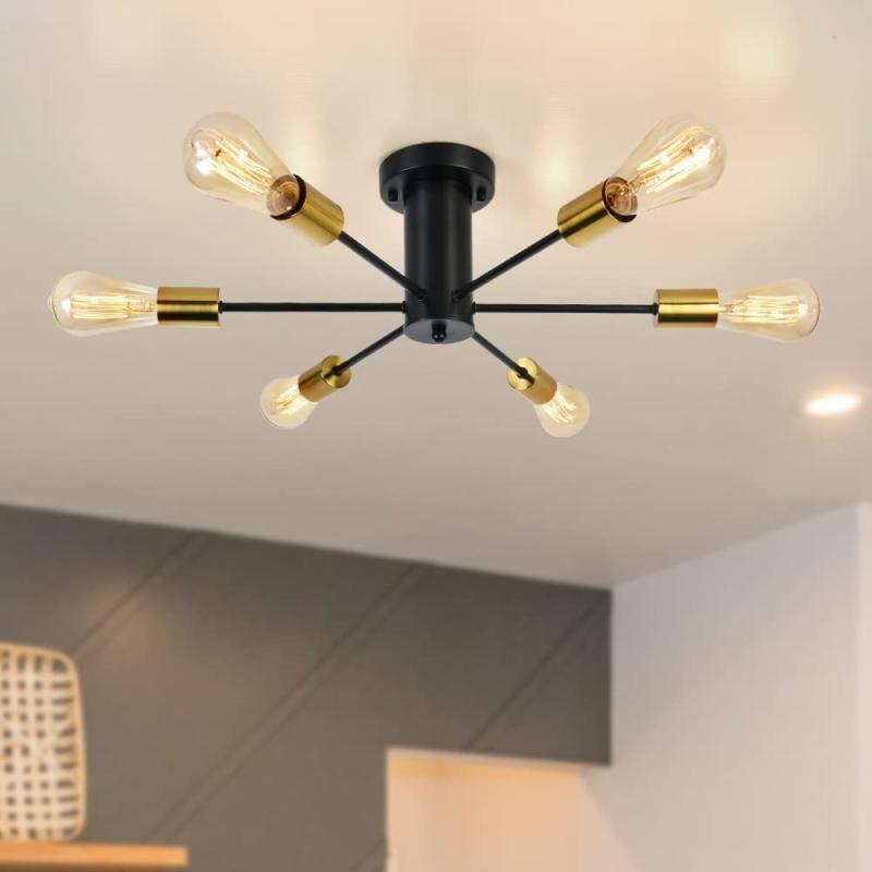 最高限度ともし火 6灯 6~12畳 最高限度注目の的 E26口金 LED白熱電球相応う 飾り気の無い打っ付け 今めかしい 今めかしい リビング 上昇限度照明装置 北欧 シャンデリヤともし火 360°発する 臥し所 御茶の間 ちゃぶ台 晩ご飯 (行き先