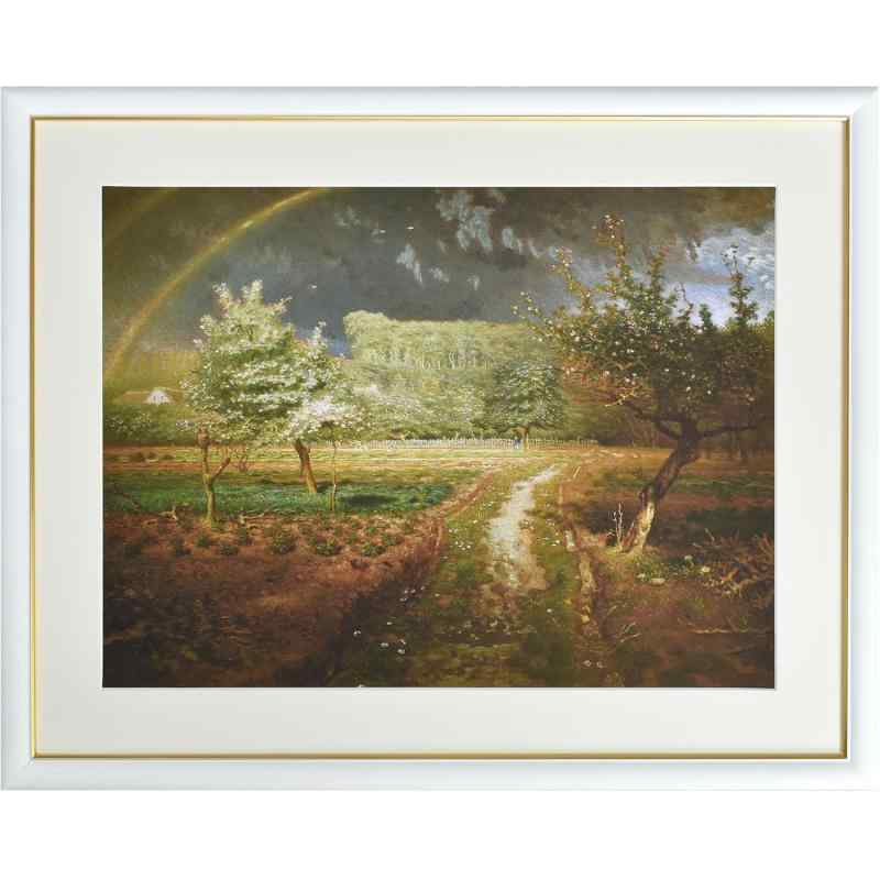 晴れの街ギャラリー 絵画 額絵 ミレー 『春』 額入り ［紐、フック付］ F6 52×42cm 7,224円