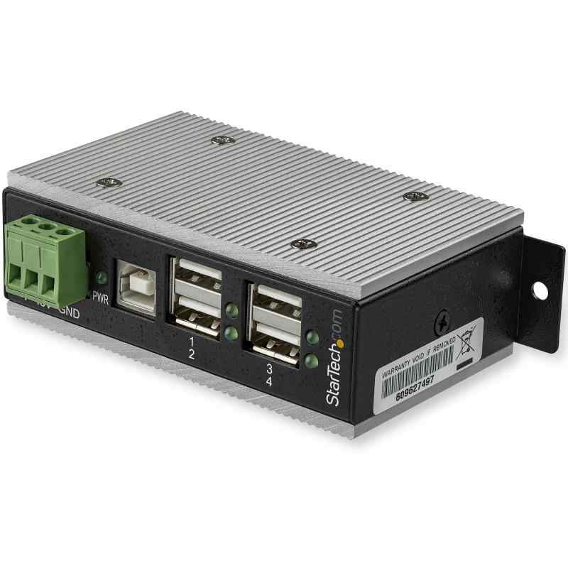 StarTech.com 4ポート産業用USB 2.0ハブ ESD保護/350Wサージ保護 ウォールマウント対応 HB20A4AME