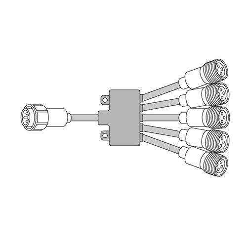 デンサン LEDソフトネオン 5分岐コード PR-E3-B05