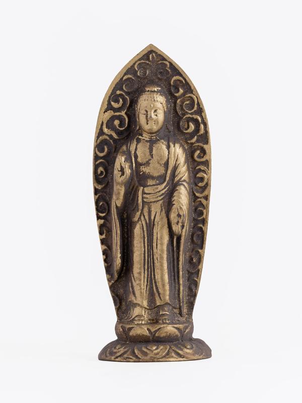 仏像 阿弥陀如来立像（小7.3cm/古美金）仏師：渡辺景秋 原型＿（戌・亥年生まれ）十二支守り本尊 干支 高岡銅器 (KKあみだにょらいりゅうぞうS)