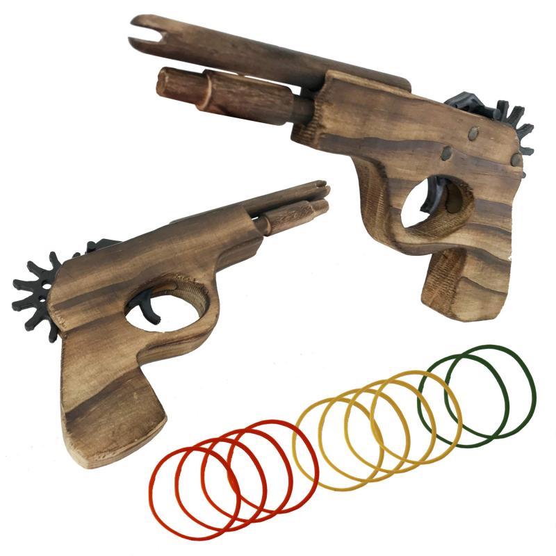 楽天市場】木製ゴムピストル 連射機能付き木製 鉄砲 輪ゴム ハンドガン