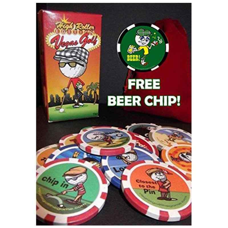 (未使用･未開封品)　Vegas Golf Vipエディション19チップGame with Free Deluxeティーバッグ 0pbj0lf 19 Chip VIP Edition | Vegas Golf Course Gambling Game