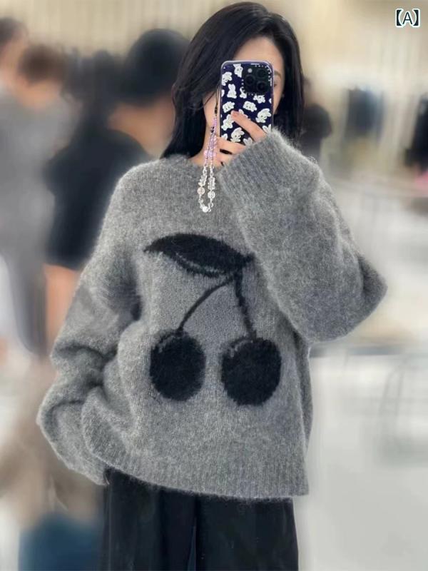 ニット レディース 秋冬 長袖 厚手 ウール カシミヤ リラックス感 ルーズフィット 無地 シンプル カジュアル 普段使い 部屋着 通勤用 暖かい 防寒 高級感 プルオーバー トップス 柔らかい 伸縮性｜ブリッジアップ