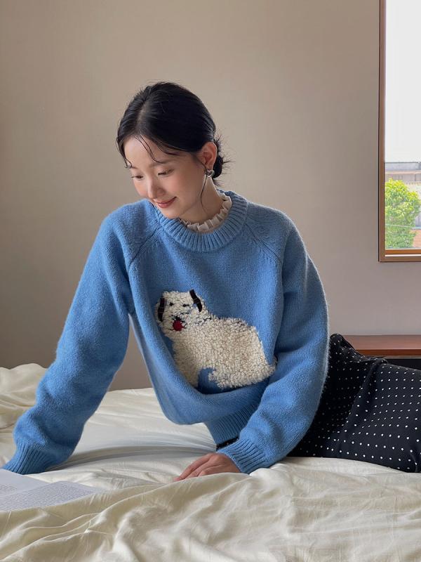 セーター レディース 韓国系 ニット 冬 ふわふわ 3Dリボン 長袖 かわいい おしゃれ カジュアル トップス もこもこ 柔らかい クルーネック 普段着 寒さ対策 暖かい お出かけ フェミニン｜ブリッジアップ