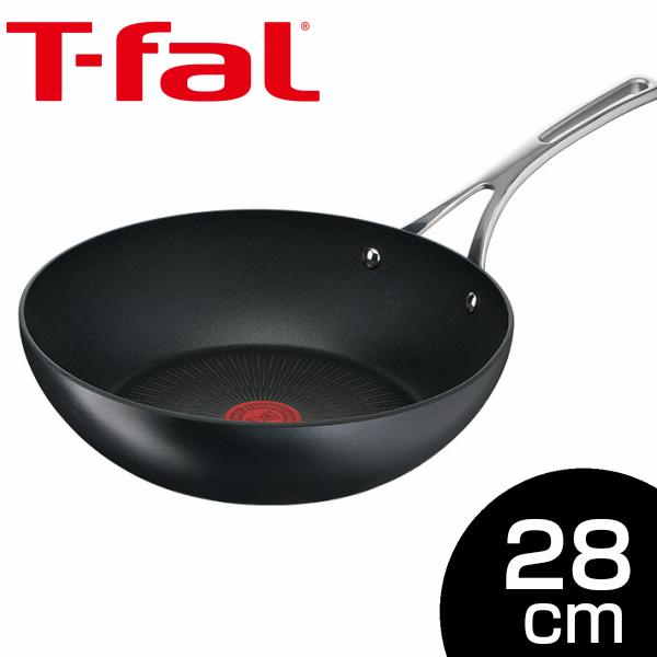 【T-fal/T-FAL/ティファール】 エクスペリエンス+ ウォックパン 28cm E52319 （百貨店・セレクトショップ限定）【IH対応調理器具】【ギフト包装・のし紙無料】 [家庭用品][7821-1]