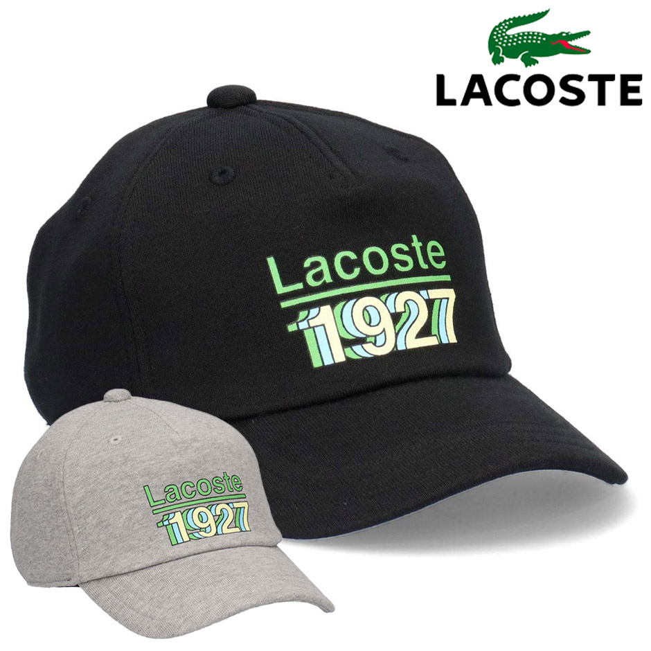ラコステ スエット 1927 ロゴ キャップ LACOSTE 帽子 シンプル サイズ調節 ロゴキャップ メンズ レディース ブランド 大人 シンプル スポーツ カーブバイザー ラコ ワニ わに 黒 グレー ラコキャップ ブラック L1202