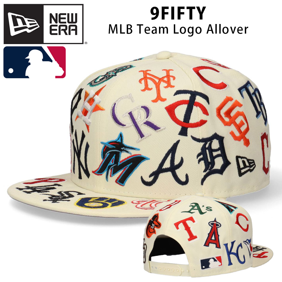 ニューエラ 9FIFTY メジャーリーグ チームロゴ オールオーバー キャップ 950 MLB 総柄 刺繍 サイズ調節可能 NEW ERA ユニセックス 帽子 ロゴ帽子 メジャーリーグ メンズ レディース ブランド かっこいい アメカジ 総柄キャップ MLBキャップ クローム 14667804