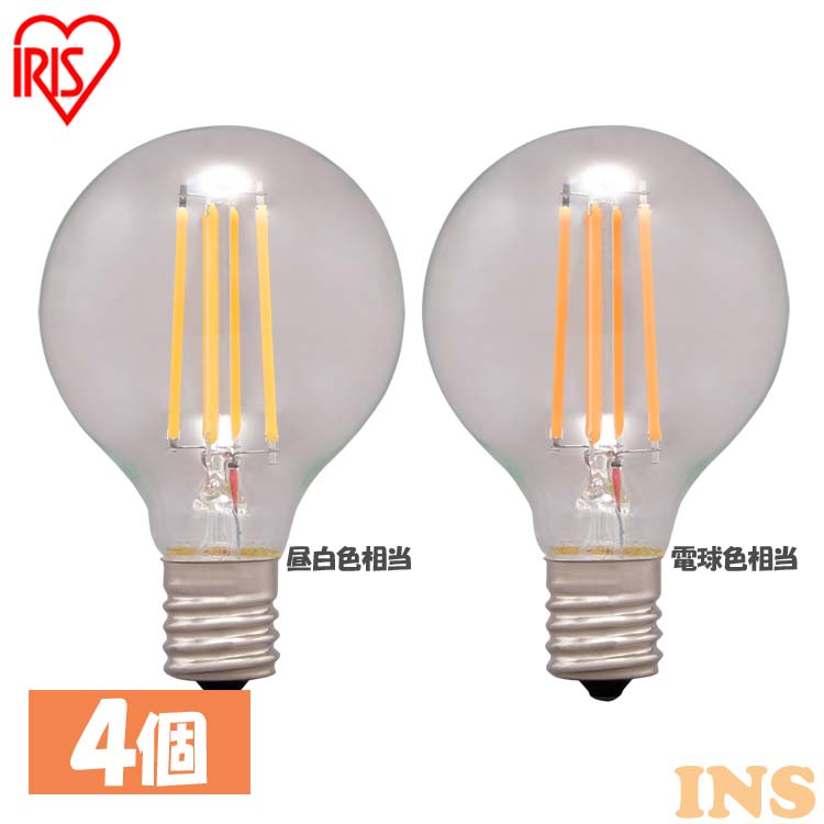 楽天市場】【4個セット】LED電球 E17 電球 40W LEDフィラメント電球