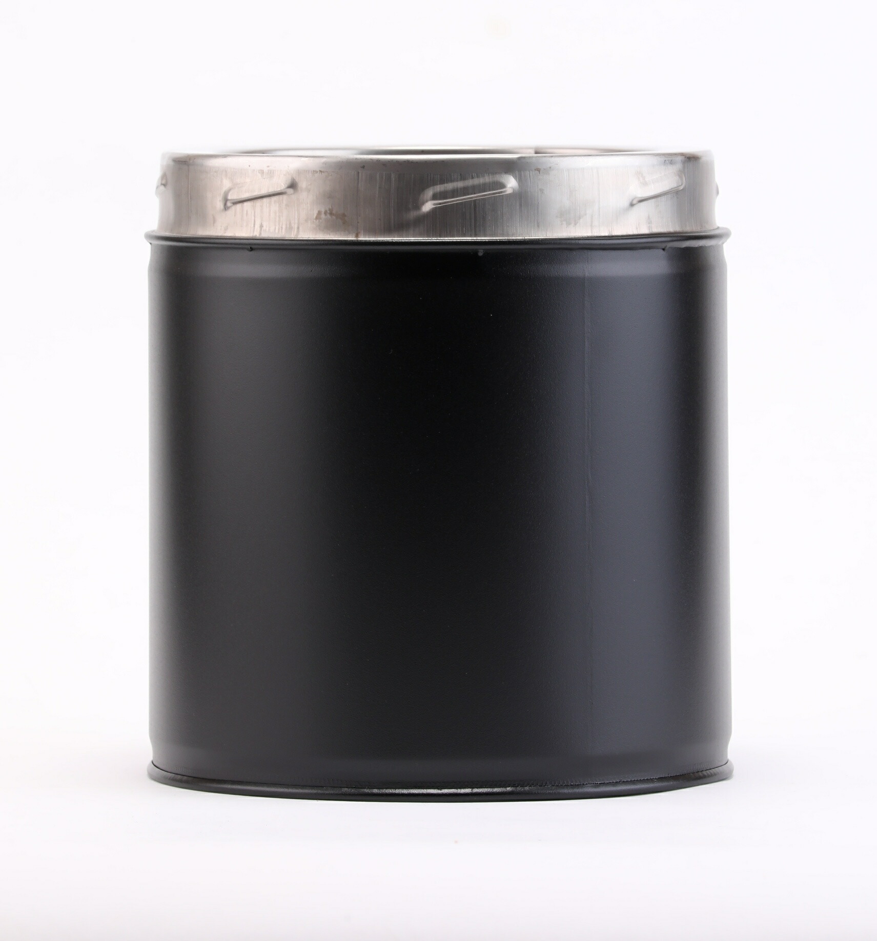 薪暖房器用 New 断熱二重煙り出し 200粍 耐熱黒ペンキ塗り 150粍（6in）大いさ ステンレス鋼