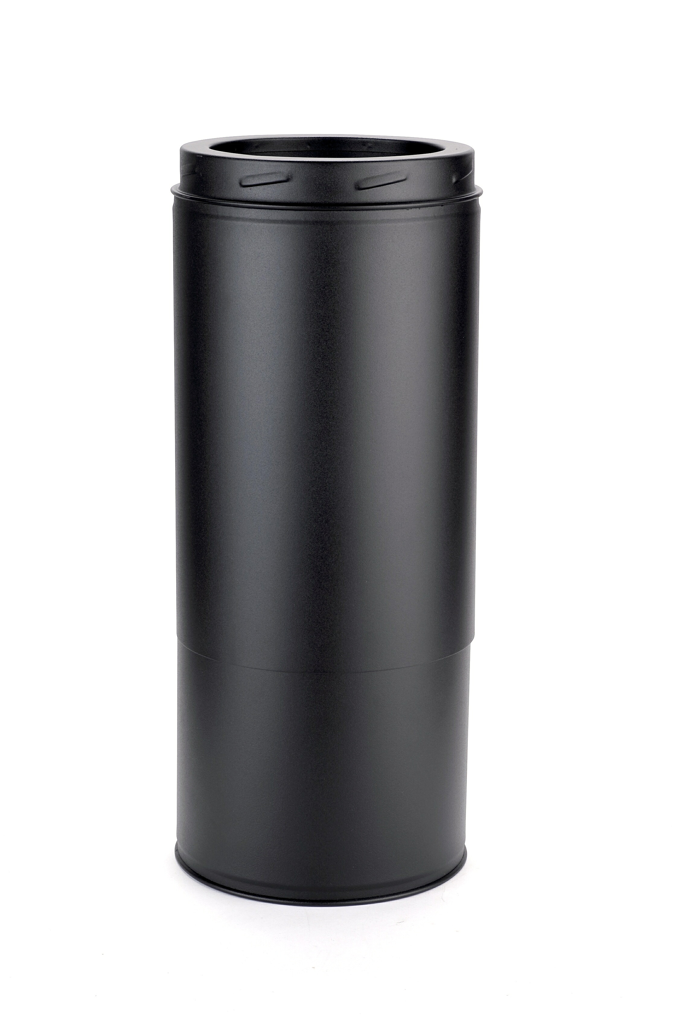 薪暖房器用 New 断熱二重煙り出し 横すべり 耐熱黒ペンキ塗り 150粍（6in）大きさ ステンレス鋼