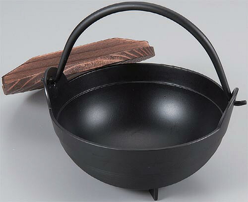 アルミふるさと鍋 18cm 内段付 黒 木蓋付|インセットショップ 店