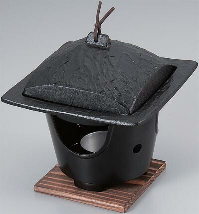 16糎角陶板  黒 フッ素製作