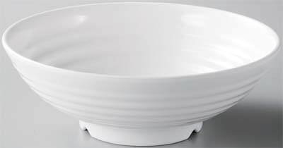 どんぶり羽衣千筋麺鉢 白グロス　φ24.1