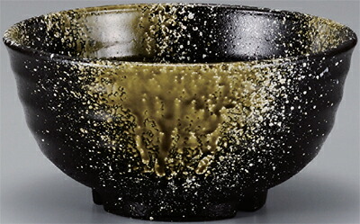どんぶりPBT荒彫鉢 織部流し塗17糎