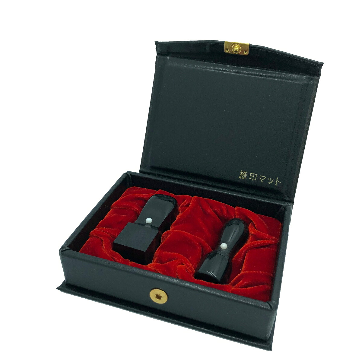 法人印鑑 2本セット　 法人印鑑セット　彩樺(黒)　印鑑2本セット　会社設立2本セットA【天丸16.5mm/角印21mm】法人印鑑　印鑑ケース付き　印鑑　はんこ　ハンコ　実印　会社印　法人印　代表印　銀行印　角印　会社　仕事　印鑑セット　請求書　納品書　領収書