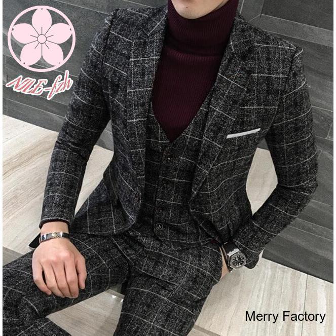 メンズスーツセット +ベスト+パンツ スーツ3点セット 大きいサイズ ビジネス/フォーマル/パーティー/結婚式 紳士服 冬老人の日|インサイトショップ
