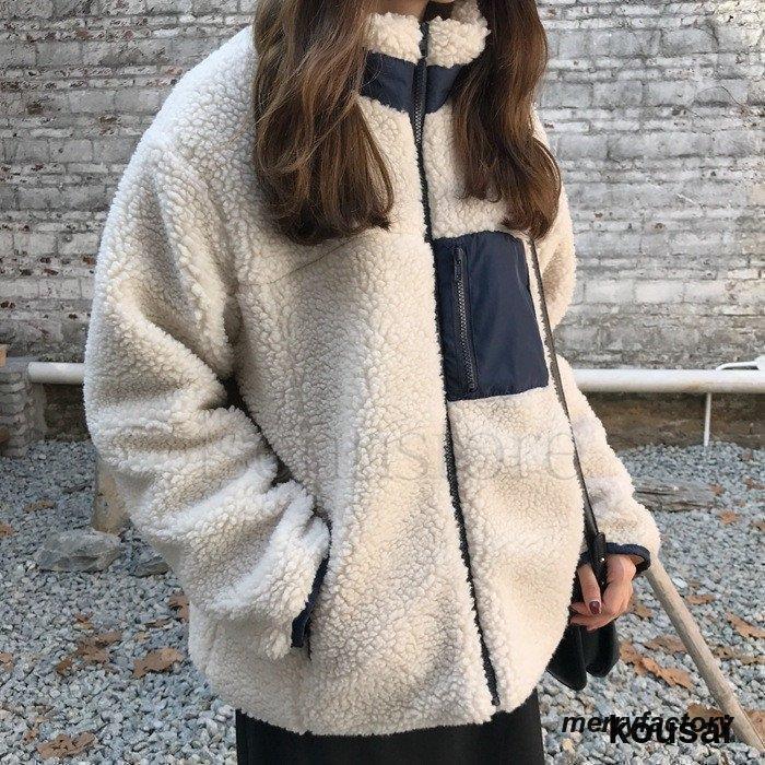 アウター  レディース ボア上衣 ふわもこ 冬服 ボア ボア厚地の外套 ハイネック 今めかしい 厚地の外套大きさ ゆったり フリース 生あたたかい 父の日