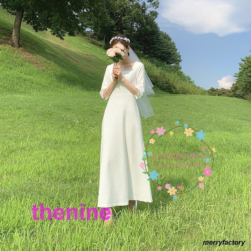 ウェディングドレス 心地よい 自然的 安あがり 花嫁御寮 お召しもの 華燭の典お召しもの 衣裳 砂浜写真絵後撮り 華燭の典 袖あり Ａ伝達ルート 二次会 ワンピース-レディースファッション