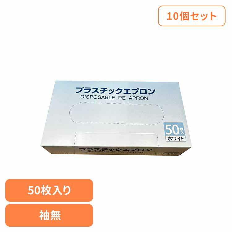 【10個セット】プラスチックエプロン袖無 エプロン プラスチックエプロン 医療 入浴介助 指掛けタイプ 感染予防 各種検査 体液 袖なし まとめ買い 株式会社つばさ TSUBASA
